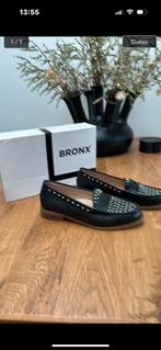 Loafers bronx zwart leer mast 38, Ophalen of Verzenden, Nieuw, Zwart, Instappers