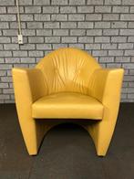 Leolux Carabita fauteuil Geel Leer, Ophalen, Zo goed als nieuw, Leolux, 50 tot 75 cm