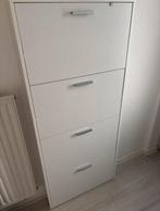 Witte smalle schoenenkast met 4 vakken, Huis en Inrichting, Ophalen of Verzenden, Gebruikt