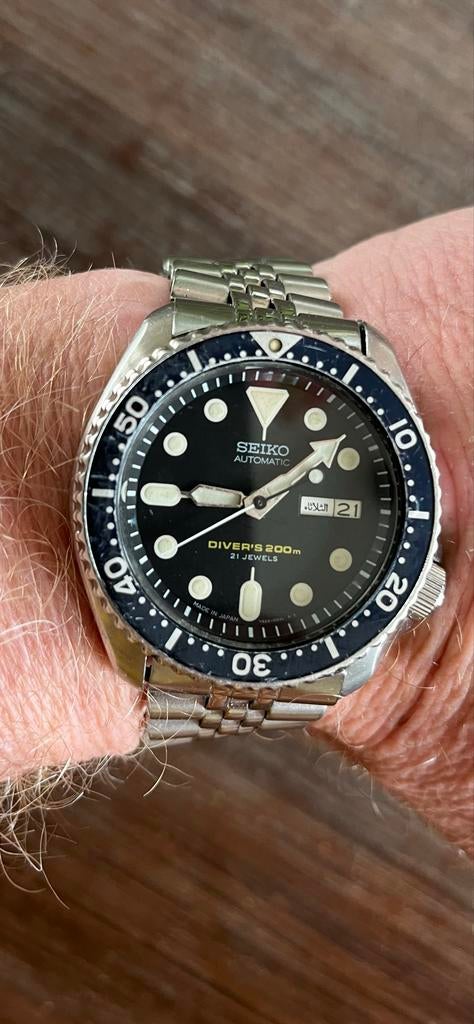 Seiko SKX007J duikhorloge uit 2004, Gebruikt, Staal, Polshorloge, Ophalen of Verzenden