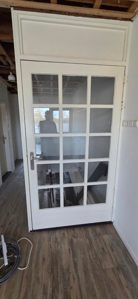 Binnendeur met glas, 116x209 cm, Doe-het-zelf en Verbouw, Deuren en Horren, Gebruikt, Binnendeur, 200 tot 215 cm, Glas