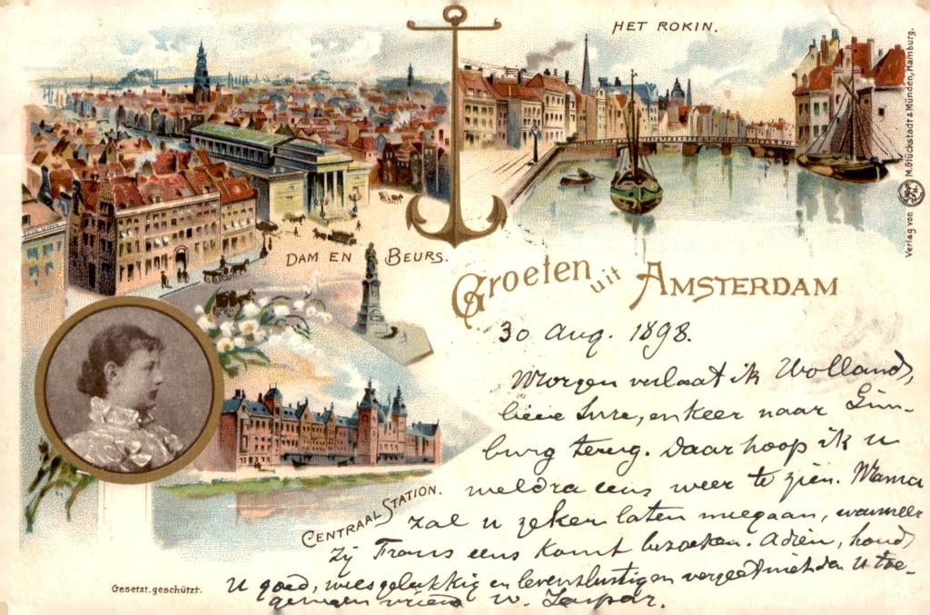 Amsterdam Groeten uit - Kaart verzonden in 1898!! # 926, Verzenden, Voor 1920, Gelopen, Noord-Holland