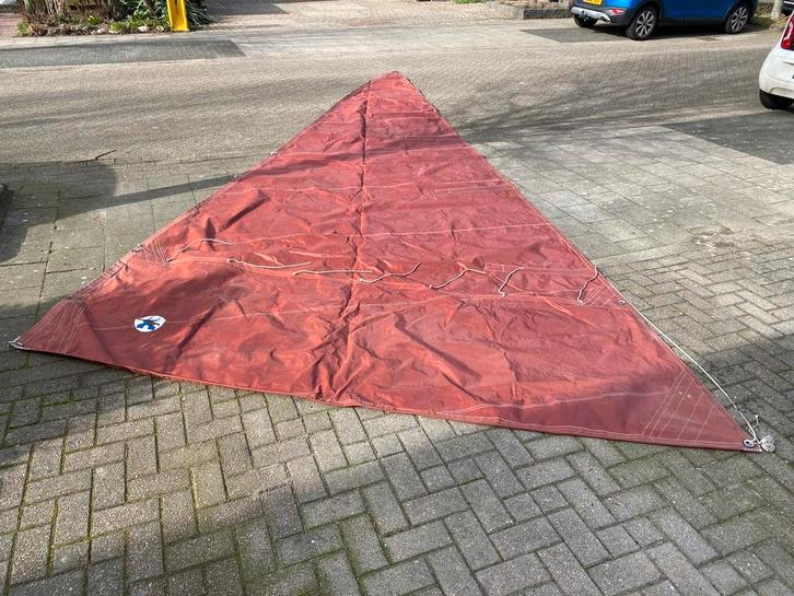 Complete set bruine zeilen, fok, grootzeil, Watersport en Boten, Zeilen en Zeiltoebehoren, Gebruikt, Grootzeil, 6 meter of meer