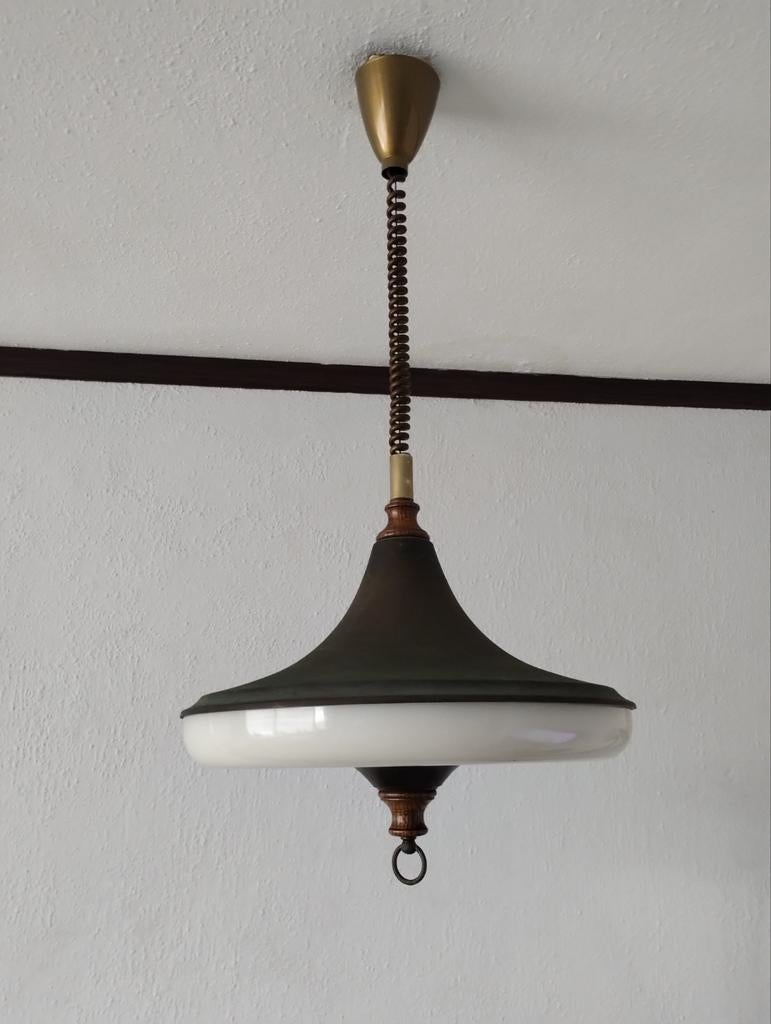 Jaren 70 hanglamp heksenhoed, Huis en Inrichting, Lampen | Hanglampen, Minder dan 50 cm, Kunststof, Ophalen of Verzenden