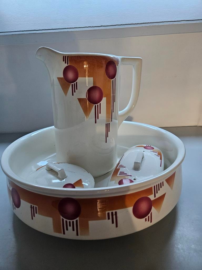 Vintage Lampetstel met Art Deco Design, Antiek en Kunst, Ophalen