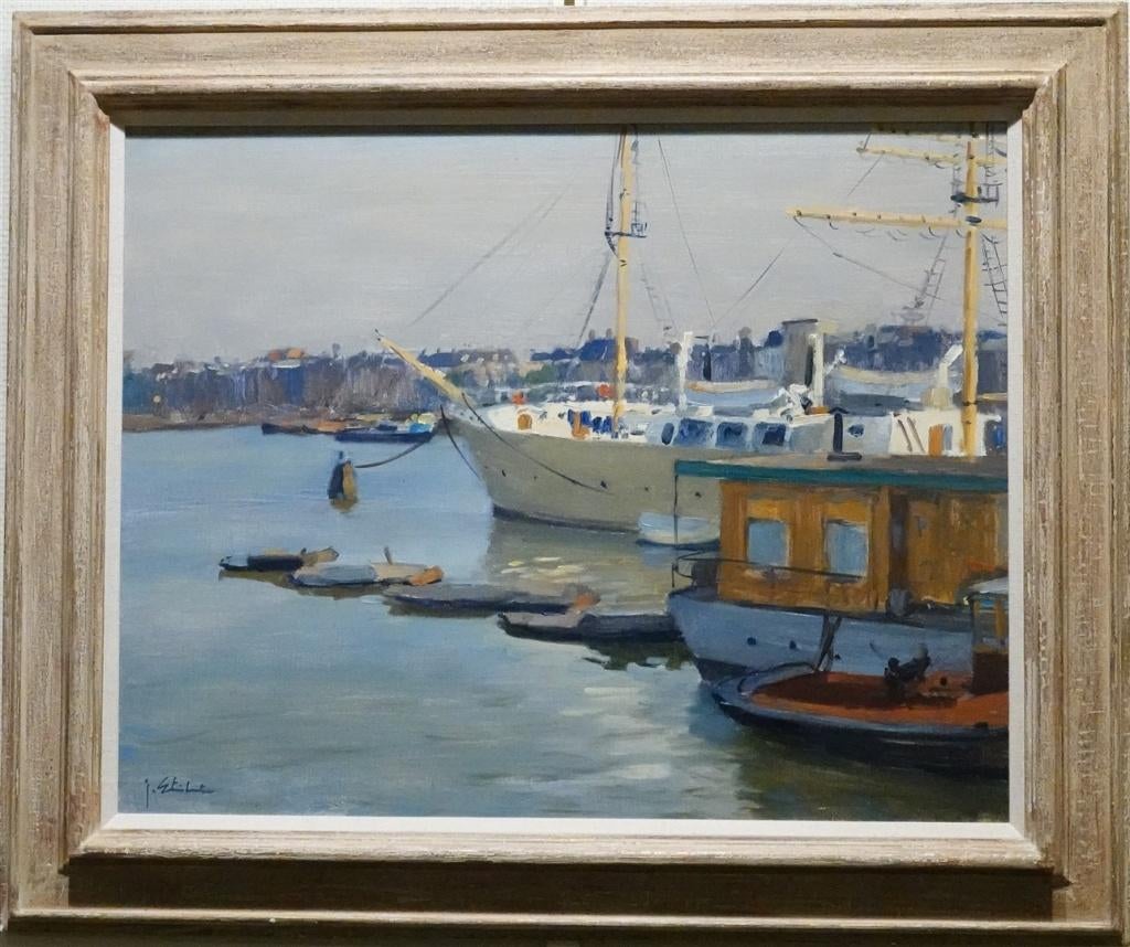Binnen IJ Amsterdam==Joop Stierhout 1911-1997==de Pollux==, Antiek en Kunst, Kunst | Schilderijen | Klassiek, Ophalen of Verzenden