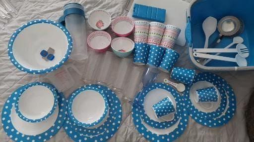 camping servies, Caravans en Kamperen, Kampeeraccessoires, Ophalen of Verzenden, Gebruikt