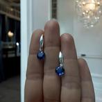 oorbellen zilver 925 saffier, Hangers, Blauw, Nieuw, Ophalen of Verzenden