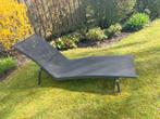Ligbed - Grijze textileen ligstoel, Tuin en Terras, Ligbedden, Ophalen, Gebruikt, Textileen