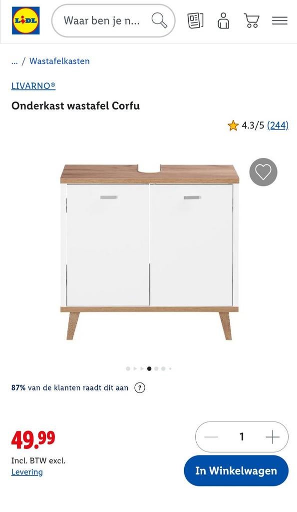 Wastafelkastje Lidl, Ophalen of Verzenden, Minder dan 50 cm, Minder dan 75 cm, 105 cm of meer