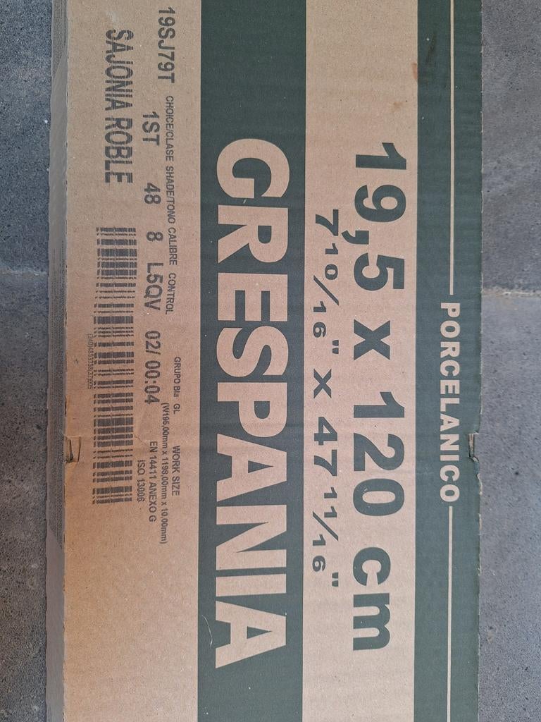Grespania houtlook tegels Sajonia Roble 19,5x120, Ophalen, Steen of Klei, 50 tot 150 cm, Nieuw