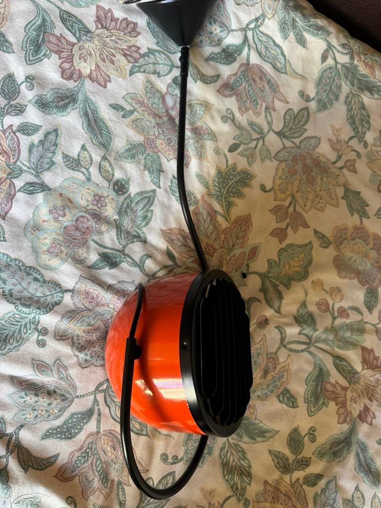 Vintage Herda hanglamp oranje, Huis en Inrichting, Lampen | Hanglampen, Ophalen of Verzenden, Gebruikt, Metaal, Minder dan 50 cm