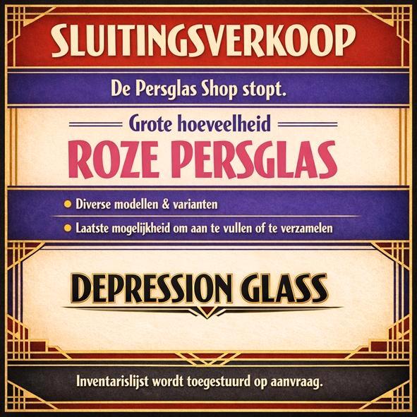 Veel roze persglas, Antiek en Kunst, Antiek | Glas en Kristal, Ophalen