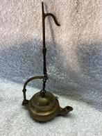 Antieke olielamp (snottebelletje) van messing (klein), Antiek en Kunst, Ophalen of Verzenden