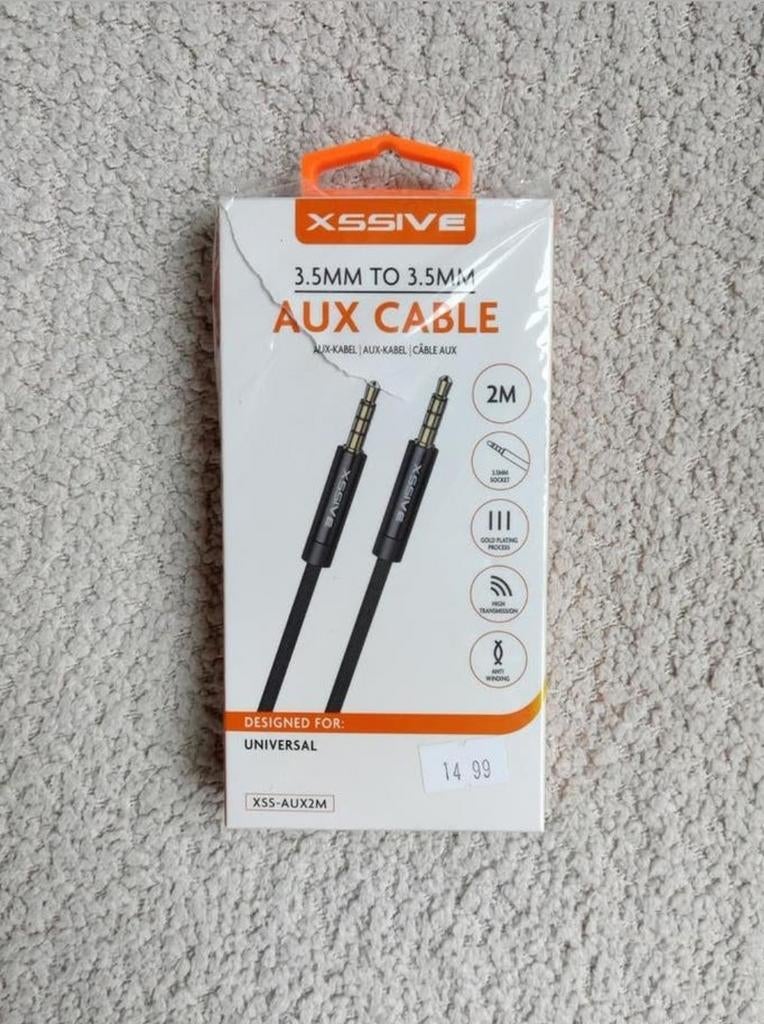 XSSIVE 3.5mm naar 3.5mm AUX Kabel - 2 Meter, Ophalen of Verzenden, Nieuw, 2 tot 5 meter, Overige kabels