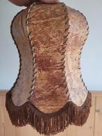 Mooie lederen lampenkap met franjes., Ophalen of Verzenden, Rond
