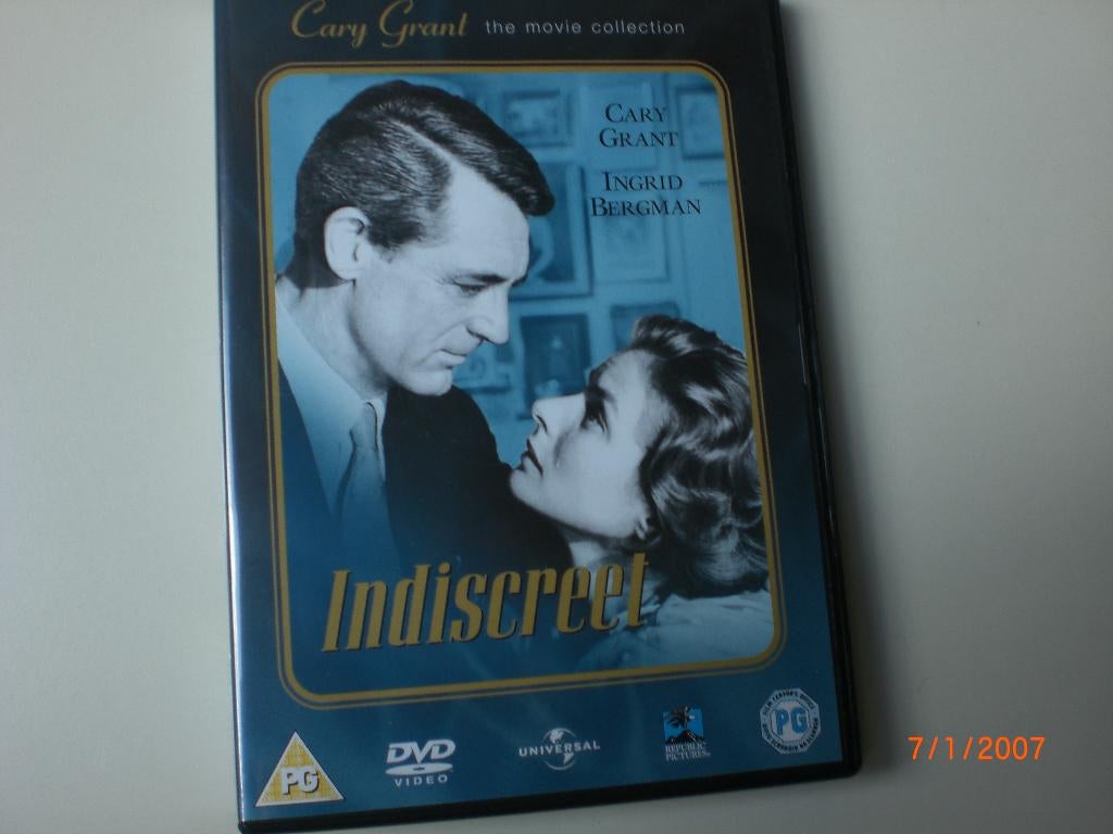 dvd Indiscreet Ingrid Bergman Cary Grant Phyllis Calvert, Cd's en Dvd's, Alle leeftijden, Drama, Ophalen of Verzenden, Zo goed als nieuw