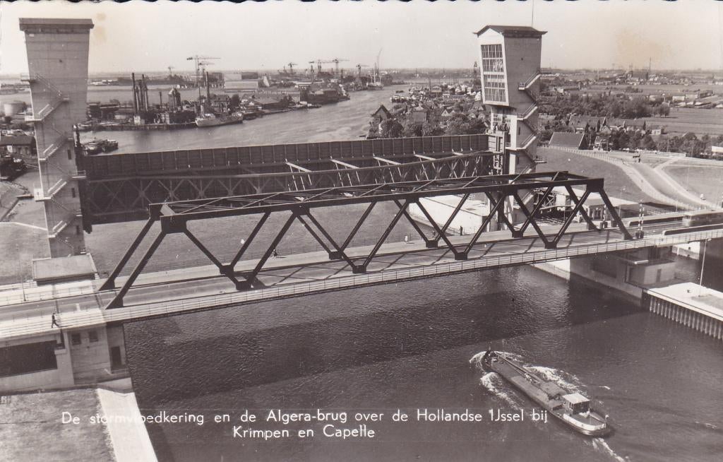 Stormvloedkering en Algera-brug bij Krimpen en Caplle, Verzenden, 1940 tot 1960, Ongelopen, Zuid-Holland