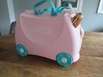 Koffer Trunki Ride on kinderkoffer roze met goud, Wieltjes, Hard kunststof, Minder dan 50 cm, Ophalen of Verzenden