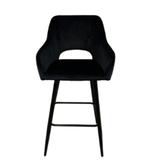 Barkruk Miami, zwart velvet, 5 krukken of meer, Met voetsteun, 60 tot 90 cm, Nieuw