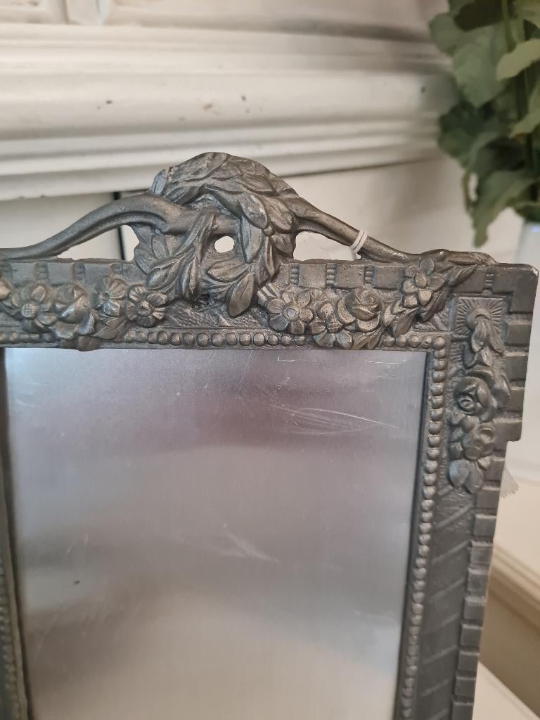 Bijna antiek tinnen fotolijstje, Heikant 21 Kaatsheuvel, Belle Vieille Brocante, Ophalen of Verzenden, Zo goed als nieuw
