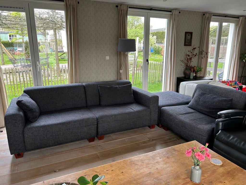 Montel grijze elementen bank., Ophalen, Gebruikt, Stof