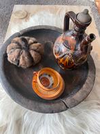 Prachtige geleefde houten schaal in landelijke stijl, Huis en Inrichting, Ophalen, Gebruikt, Schaal, Rond