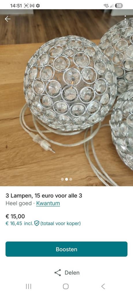 3 Kwantum Tafellampen Israna Kristal Look, Huis en Inrichting, Lampen | Tafellampen, Modern, Glamour, Kristal, Ophalen of Verzenden