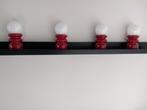 4 LEUKE ROOD MET WIT LAMPEN VAN HEERDINK, Ophalen of Verzenden, Zo goed als nieuw