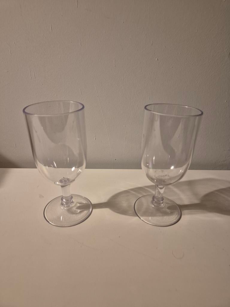 Wijnglazen 2 st plastic, Ophalen of Verzenden, Overige typen
