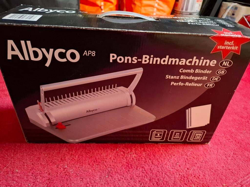 Nieuw. Albyco AP8 Pons-Bindmachine - Inclusief starterkit, Ophalen of Verzenden, Gebruikt