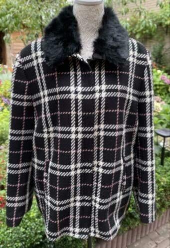 Jas maat 46/48 [nr2], Kleding | Dames, Grote Maten, Zo goed als nieuw, Jas of Mantel, Zwart, Ophalen of Verzenden