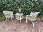 Loyd Loom tuinset, Gebruikt, Bijzettafel, Tuinset, Hout