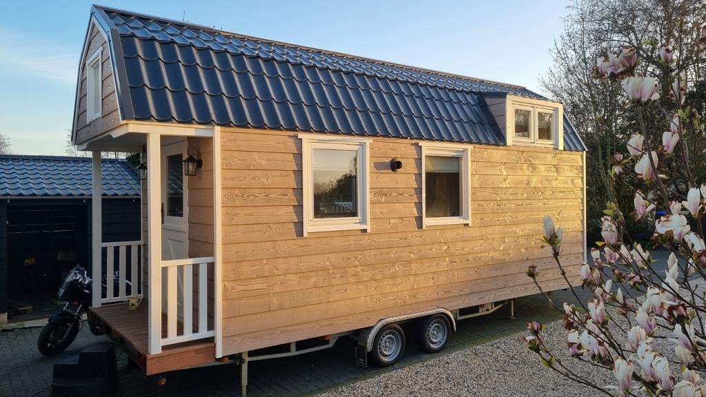 Unieke DUTCH TINY HOUSE met  badkamer slaapvide keuken, Caravans en Kamperen, Ophalen of Verzenden, Nieuw