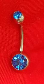 Navelpiercing kobalt blauw piercing sieraden accessoires, Verzenden, Gebruikt, Staal, Navelpiercing