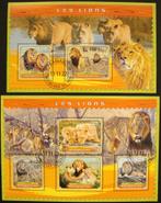 - 781 - 2 Blokken met Leeuwen., Verzenden, Gestempeld, Dier of Natuur