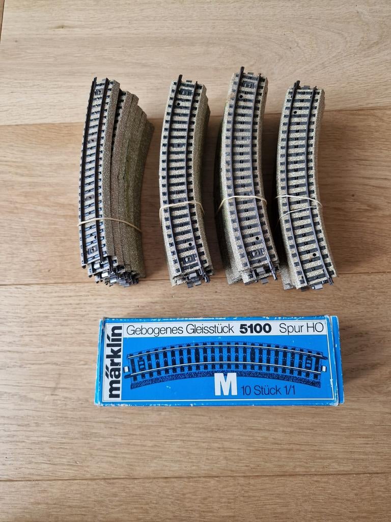 49x Märklin HO 5100 gebogen rails, Wisselstroom, Gebruikt, Rails, Ophalen of Verzenden