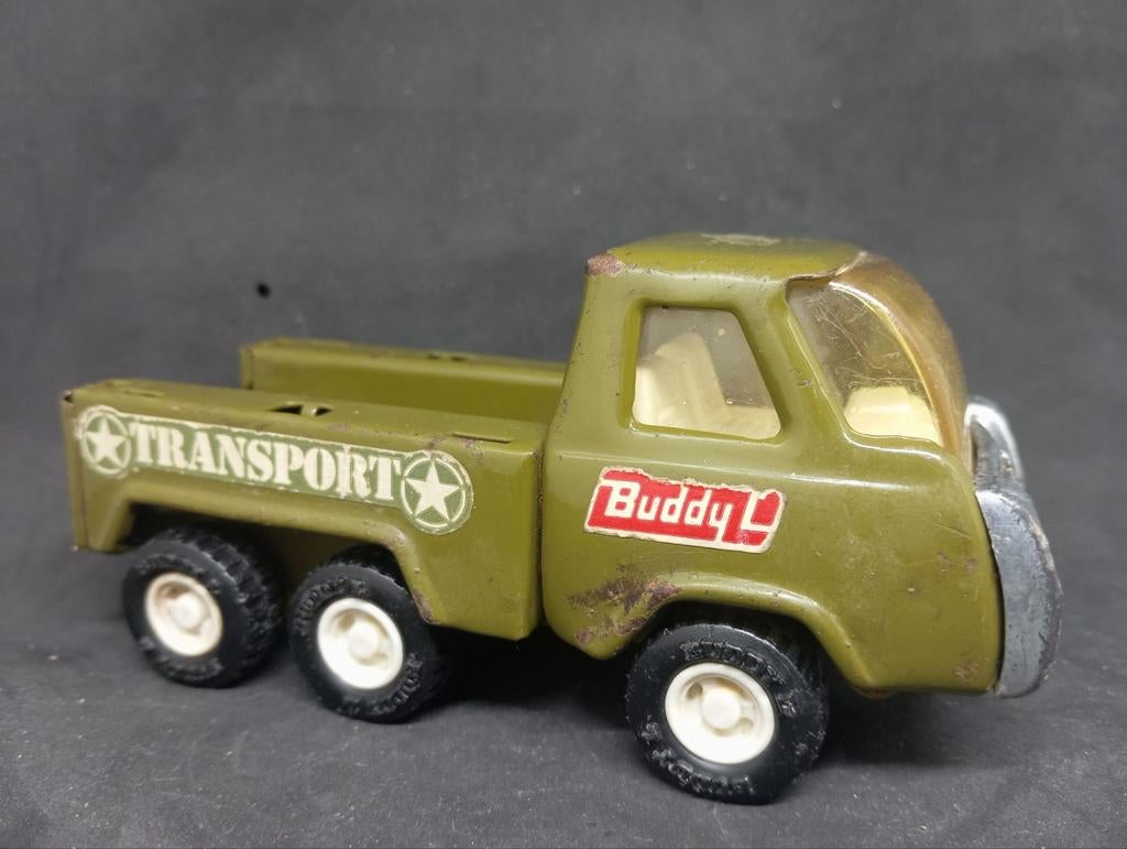 Vintage Buddy L Transport Legertruck Speelgoed, Kinderen en Baby's, Speelgoed | Speelgoedvoertuigen, Gebruikt, Ophalen of Verzenden
