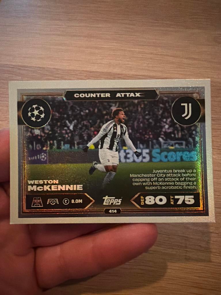 Weston McKennie Topps Match Attax Counter Attax Kaart, Ophalen of Verzenden, Zo goed als nieuw, Losse kaart