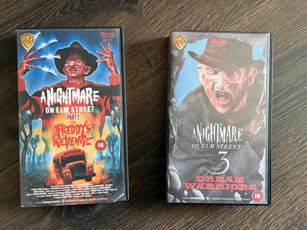 A Nightmare on Elm Street Part 2 & 3 VHS, Cd's en Dvd's, VHS | Film, Ophalen of Verzenden, Gebruikt, Horror