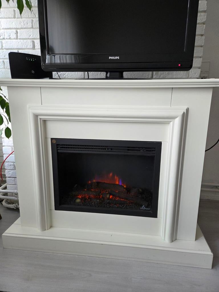 Elektrische haard (met ombouw), Huis en Inrichting, Haarden, Ophalen, Gebruikt, Vrijstaande haard, Elektrische haard