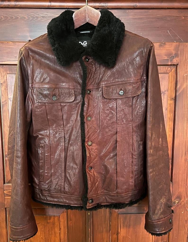 Leren pilotenjack (ongedragen), Maat 52/54 (L), Dolce & Gabbana, Nieuw, Ophalen of Verzenden