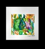 Uniek abstracte schilderij aquarel op Aquarelpapier 30x30, Ophalen of Verzenden