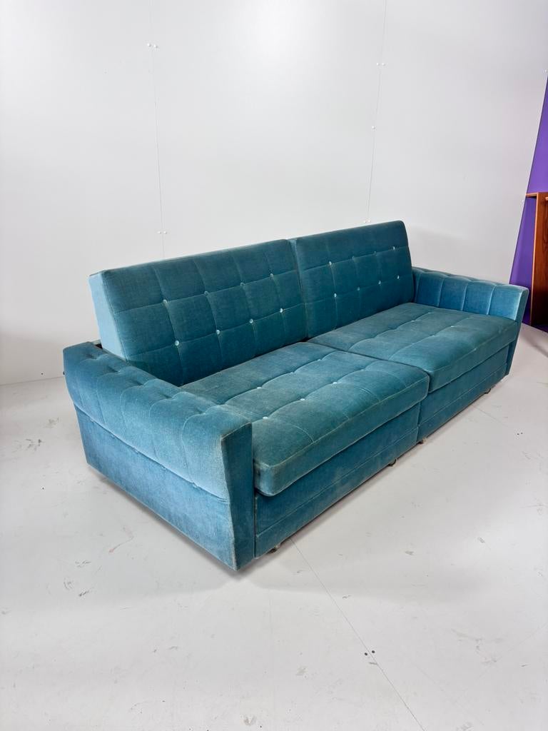 Vintage slaapbank bank velvet, Huis en Inrichting, Slaapkamer | Slaapbanken, Ophalen, Gebruikt, C, G