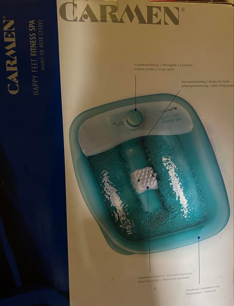 Carmen Happy Feet Fitness Spa Voetenbad VB 4038, Ophalen, Zo goed als nieuw, Hand- en Voetverzorging