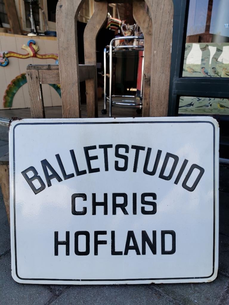 Emaille reclame bord balletstudio, Ophalen of Verzenden