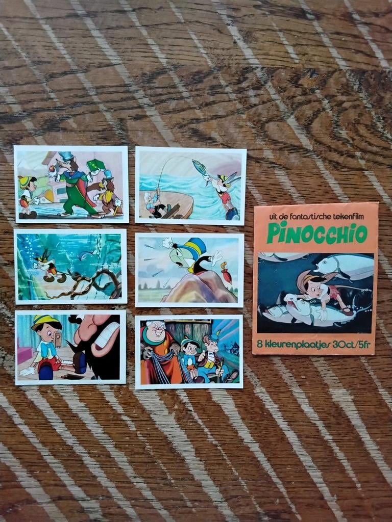 Pinocchio kleurenplaatjes 1973 vintage, Ophalen of Verzenden, Overige typen