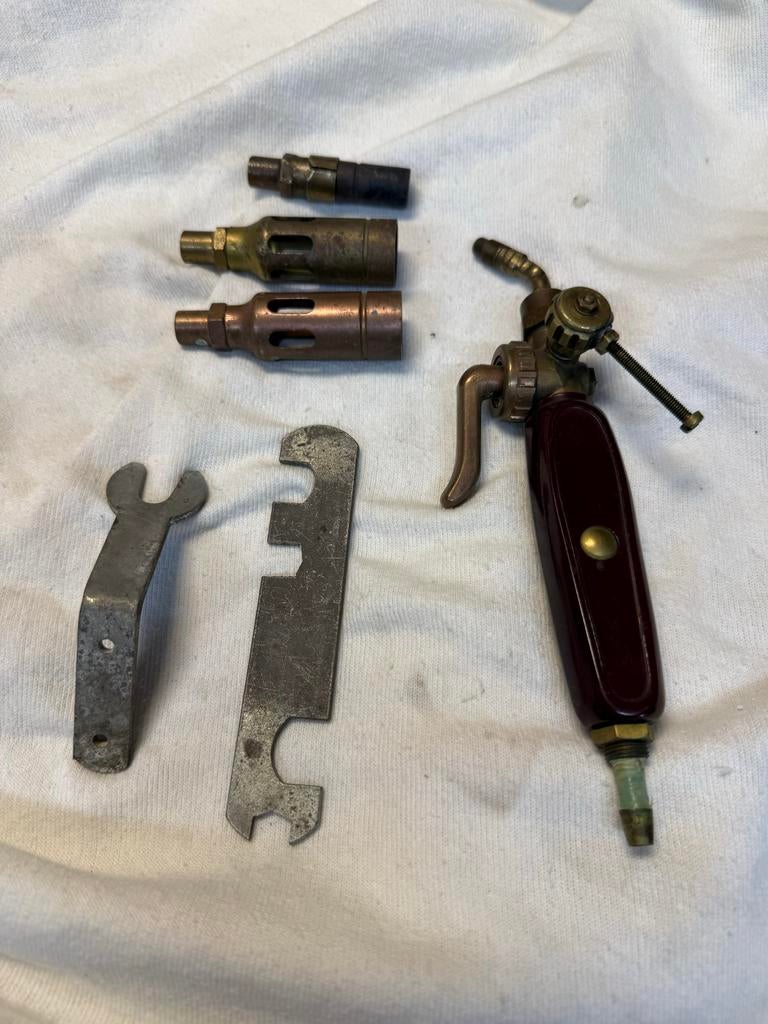 Vintage Soldeerbrander Set met 3 koppen, Ophalen of Verzenden, Gebruikt, Minder dan 150 ampère, Overige typen