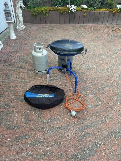 Skottel met gasfles(sen), Tuin en Terras, Gasbarbecues, Ophalen, Gebruikt, Cadac