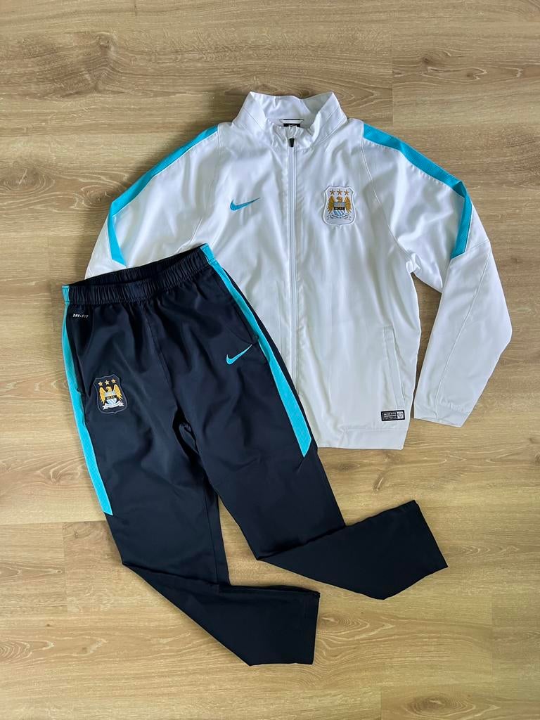 Vintage Manchester City Nike trainingspak maat XS, Wit, Ophalen of Verzenden, Zo goed als nieuw, Nike